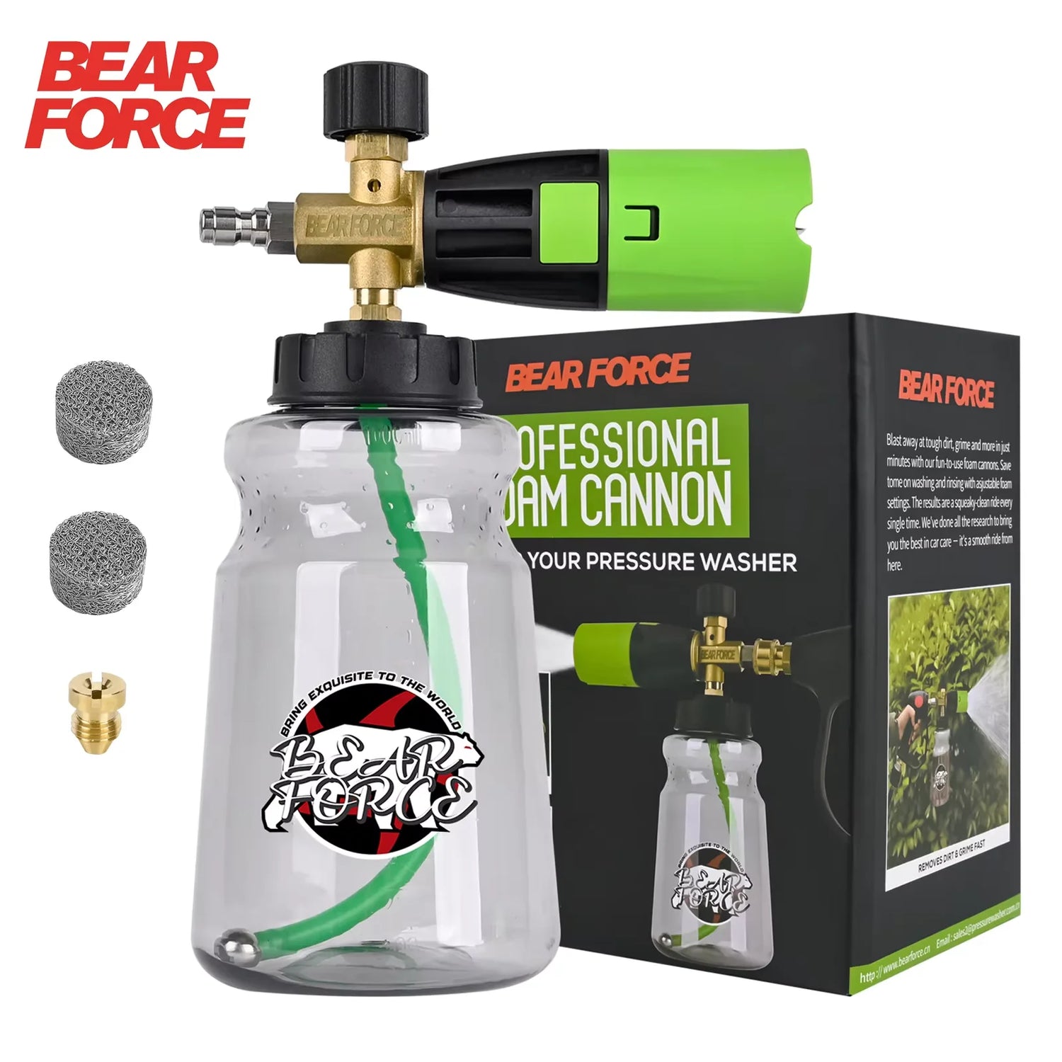 Foam cannon for pressure washer Bear Force professional foam cannon kit for powerful car cleaning.